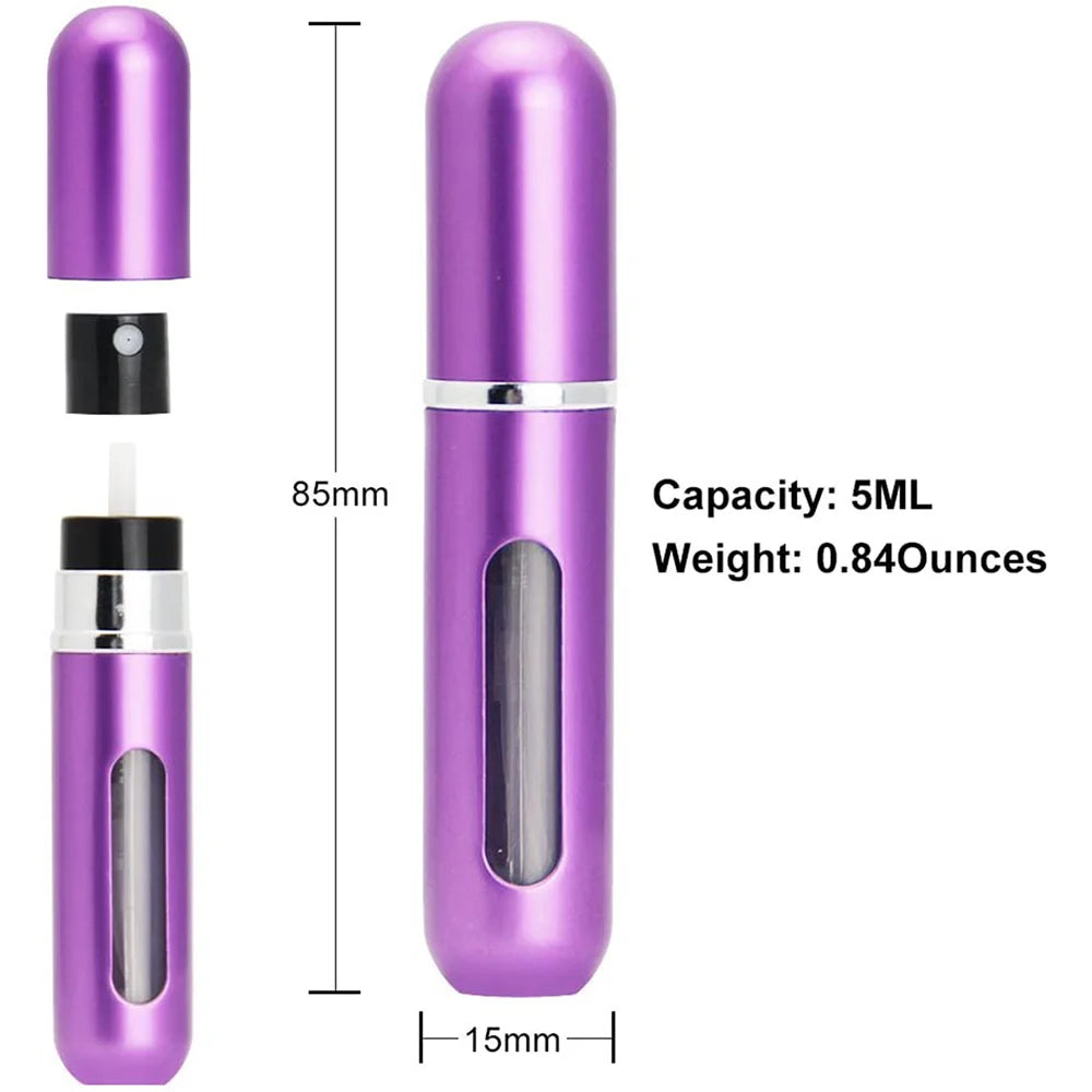 5ml/8ml Perfume Spray Bottle Mini Portable Refillable Aluminum Atomizer Bottle 5ml Container perfume refill bottle travel